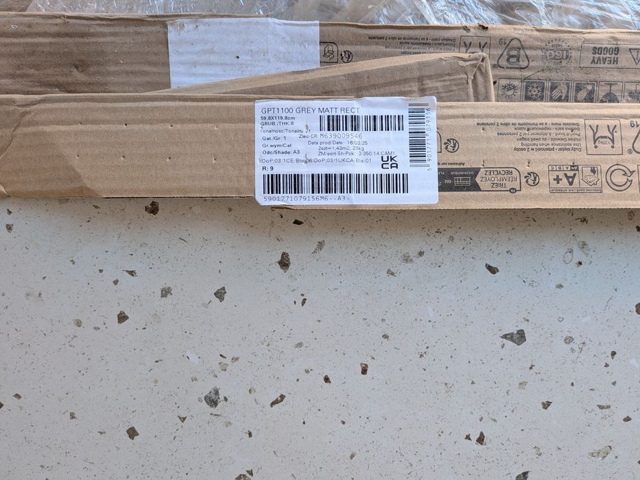 Gres stracciatella gpt1100 grey mat rectified 59,8x119
