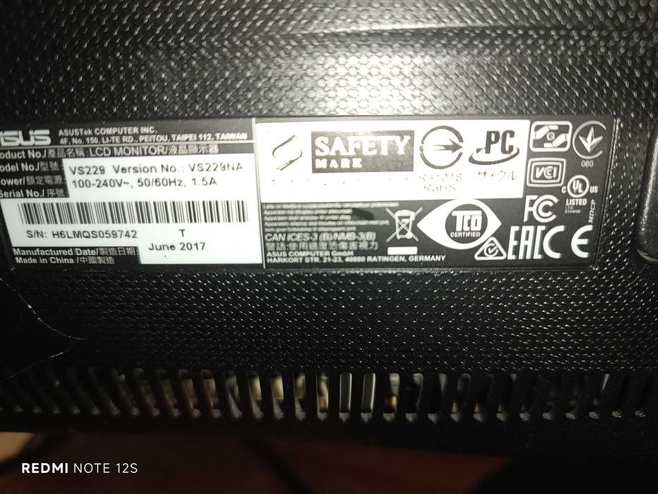 Продам робочий монітор Asus VS229