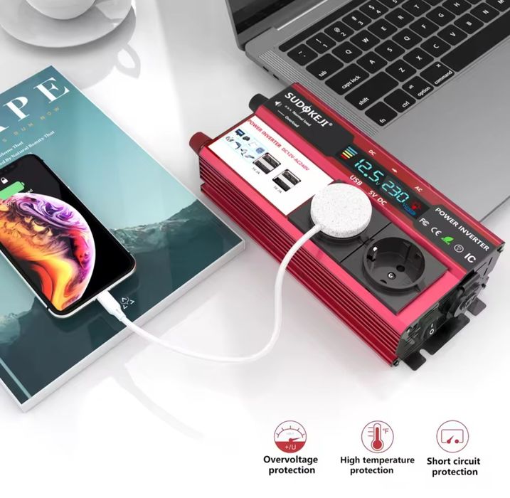 Inversor energia 4000W 2 tomadas novo64283926306178124