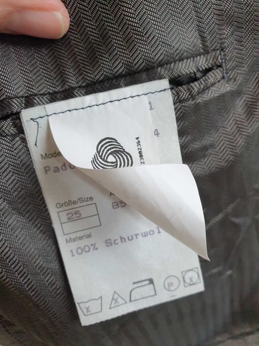 Szara wełniana marynarka premium 100% wełna L męska Franz Buttgen