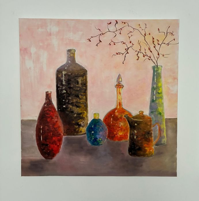 Картина маслом натюрморт  "Гончарський посуд"