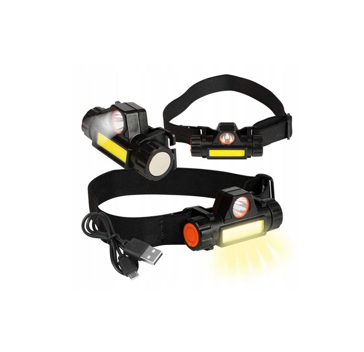 Mocna Latarka COB z magnesem uniwersalna na głowę czołówka lampa LED