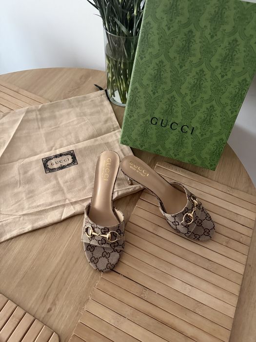 Klapki Gucci Horsebit Sandały GG Szpilki Interlocking