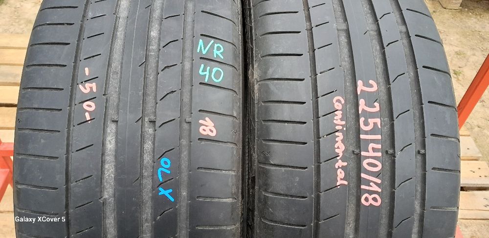 Opony Letnie 225/40/18.CONTINENTAL.Adres-ZALESIANY 33 A-przy rondzie.