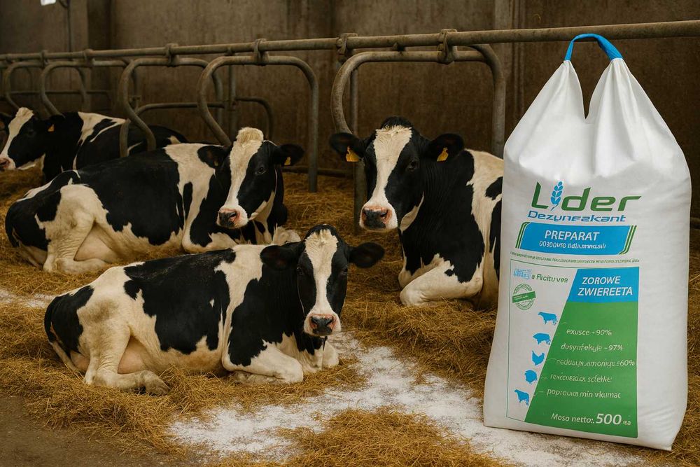 Posypka do obory, Dezynfekant Lider 500kg, Posypka na słomę bigbag