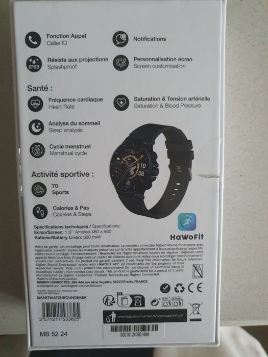 Smartwatch Bigben Round. Czarny GWARANCJA