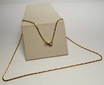 Łańcuszek okrągła diamentowana linka żyłka srebro złocone 48 cm.