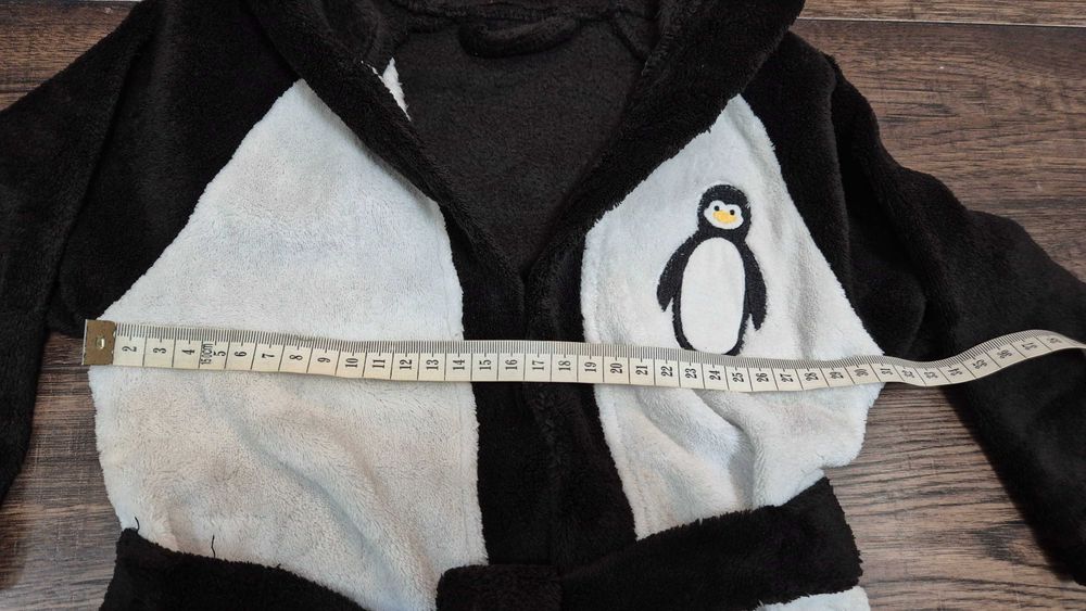 003 A szlafrok nr 1 miękki pluszowy pingwin 80-86