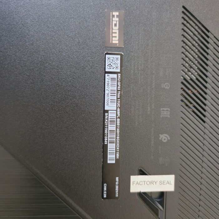 Laptop MSI thin gf63 12 uc