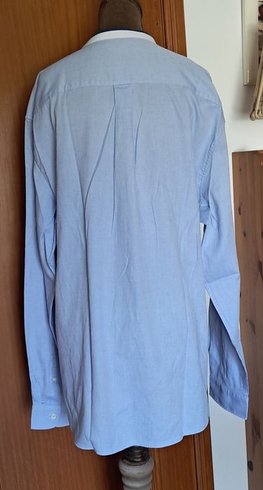 Camisa de Homem Springfield Custom Fit (Tamanho 2XL) – Gola Padre Azul e Branco