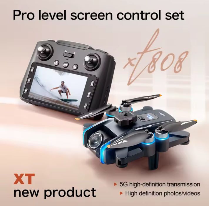 Акція!!!XT808 GPS WiFi 8K HD пульт з РК дисплеєм квадрокоптер