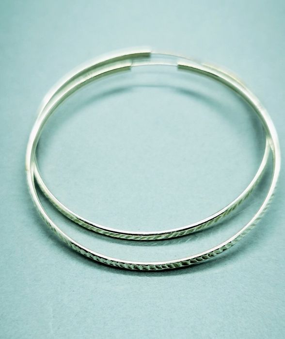 Kolczyki srebrne 925, duże koła, grawerowane