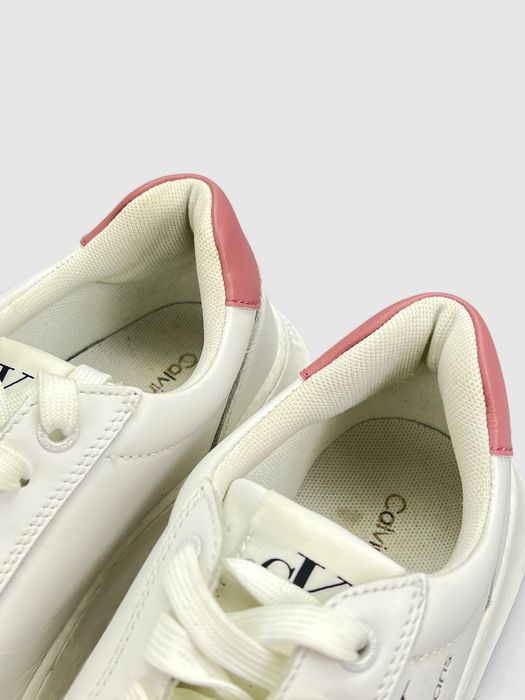 Buty Sportowe Calvin Klein Jeans Chunky Cupsole Monologo Biały Różowy Rozmiar 38