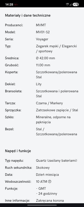 Zegarek męski MVMT Voyager