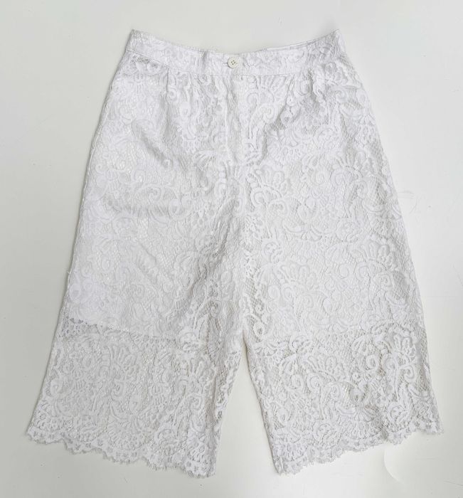 Spodenki Kuloty Koronkowe Białe Koronka Szorty M 38