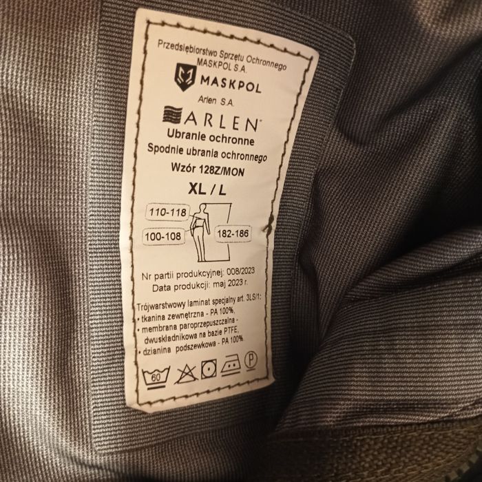 Spodnie wojskowe XL