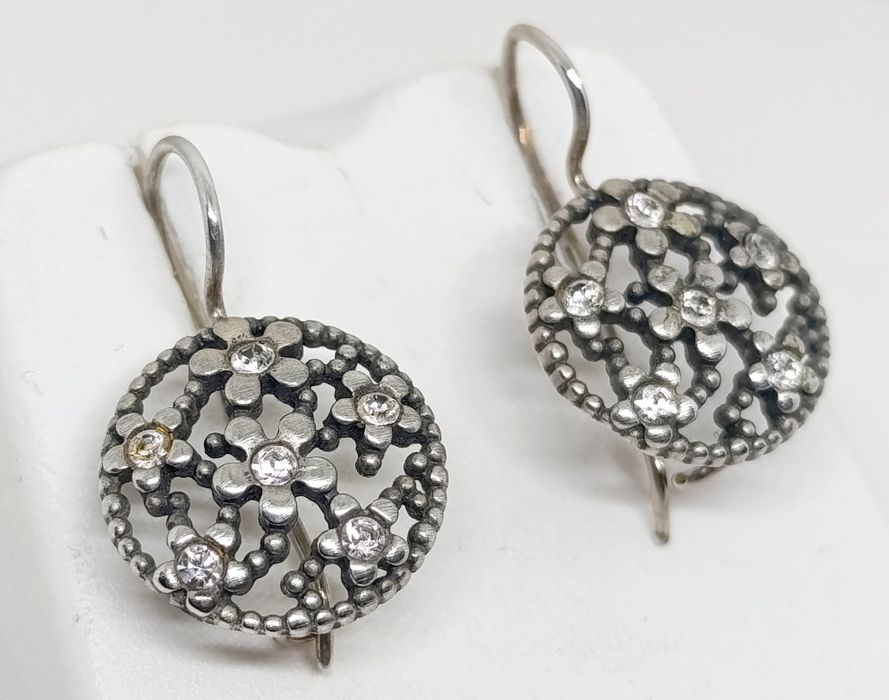 Kolczyki, srebro 925, cyrkonie