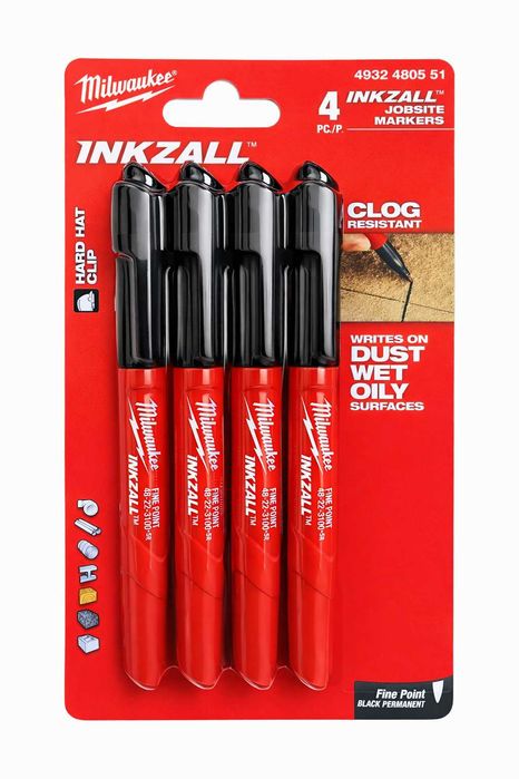 Маркер MILWAUKEE INKZALL чорний 4шт для будівництва