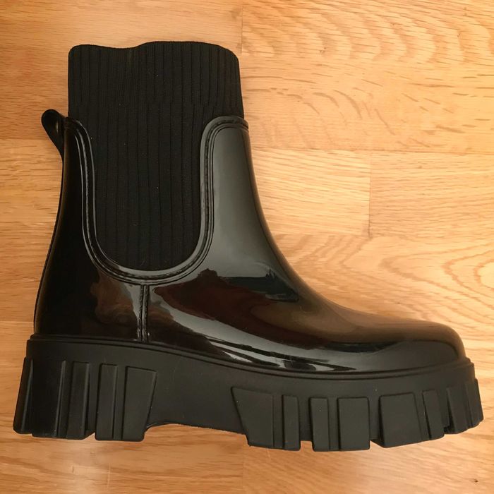Botas de combate Sugerpunk, pretas com sola grossa
