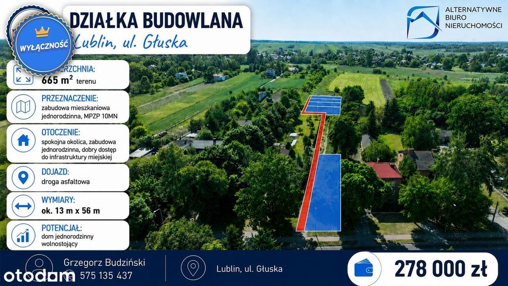 ul. Głuska- najtańsze działki budowlane w Lublinie