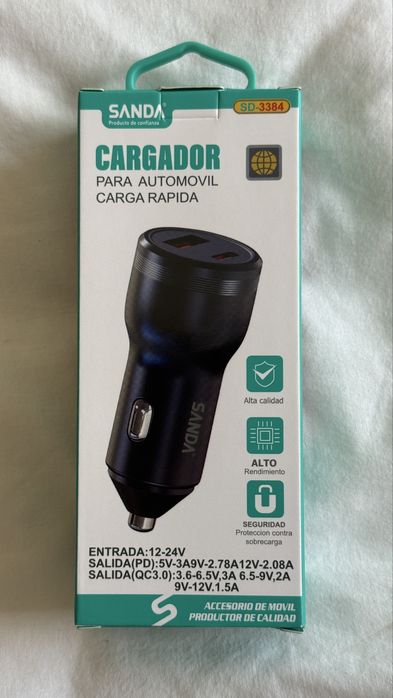 Carregador rápido para carro - entrada de isqueiro