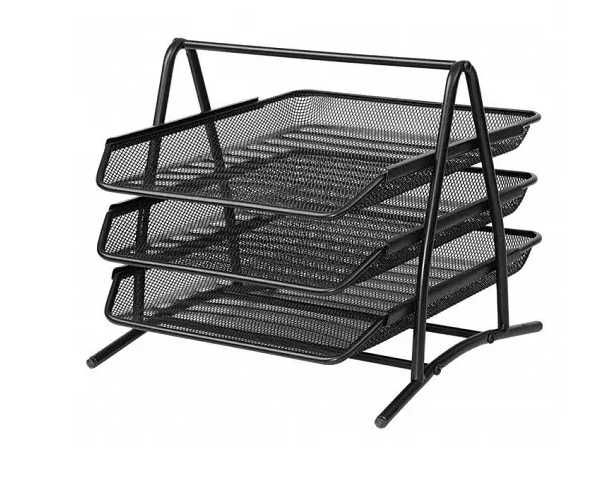 Лоток органайзер для бумаги металлический горизонтальный 3 яруса