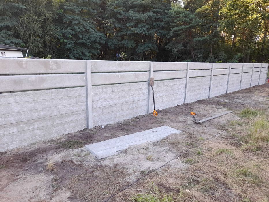 ogrodzenia betonowe, panelowe, montaż