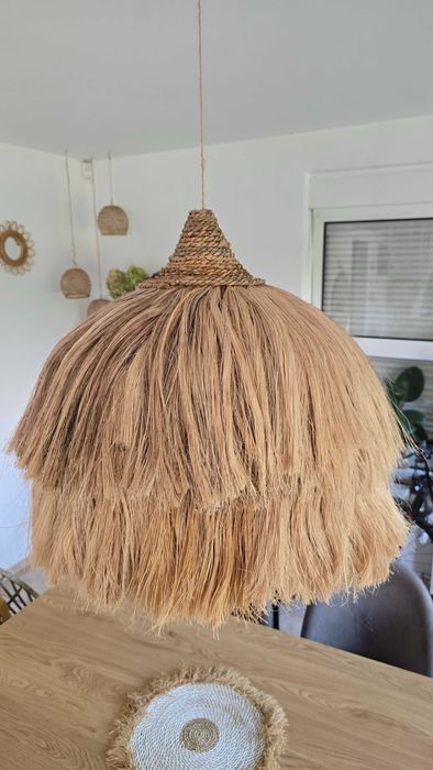 Duża lampa wisząca z Bali 50 cm – abaka, hiacynt wodny | lampa boho japandi wabi-sabi