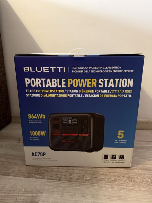 Зарядна станція Bluetti AC70P, 1000 Вт, 864 Вт*год НОВА