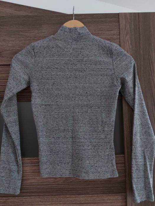 Sweter golf półgolf szary sweterek 34 XS basic