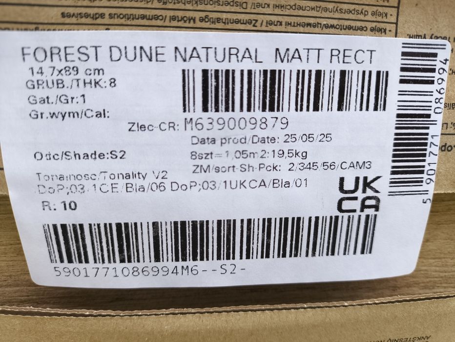 Gres forest dune natural mat rectified 14,7x89 cersanit