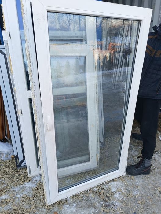 Okno balkonowe 94x170 rozwierno uchylne plastikowe białe