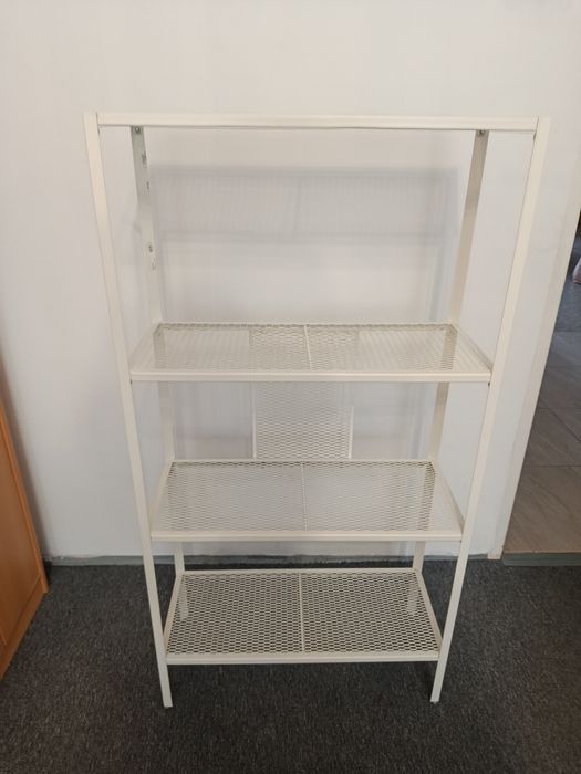 Metalowy biały regał Ikea 4 półki
