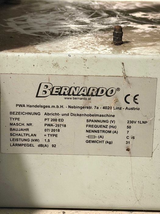 Strugarka BERNARDO PT 200 ED + Kaptur