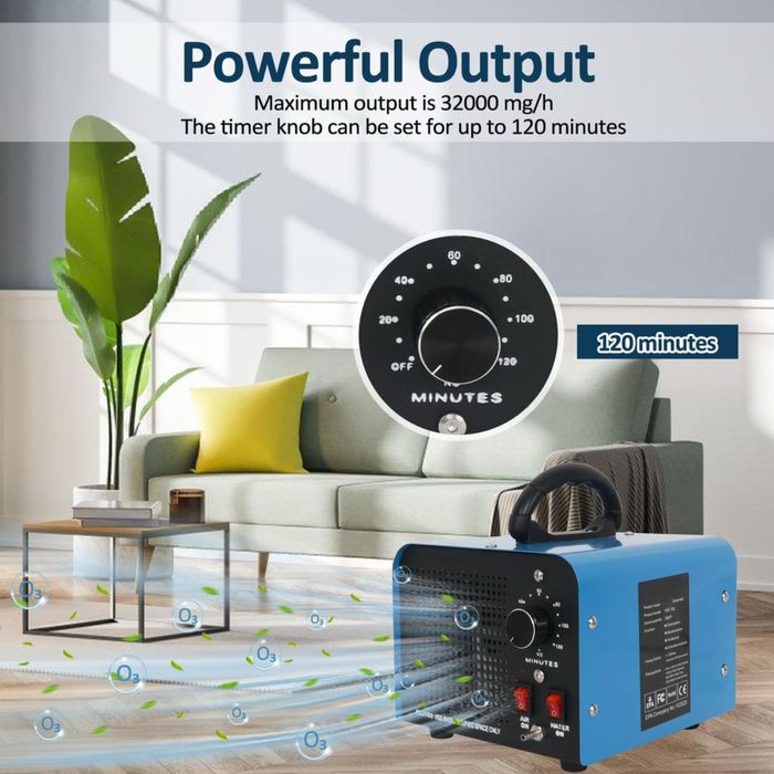 Generator ozonu Auveach 32000 mg/h przenosny filtr powoetrza z timerem