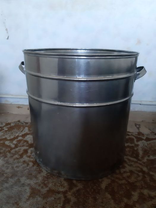 Кастрюля выварка 60 л из нержавейки б/у (до краёв 86 л)