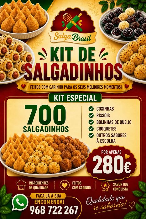 Kit Festa Salgadinhos doces e Bolo