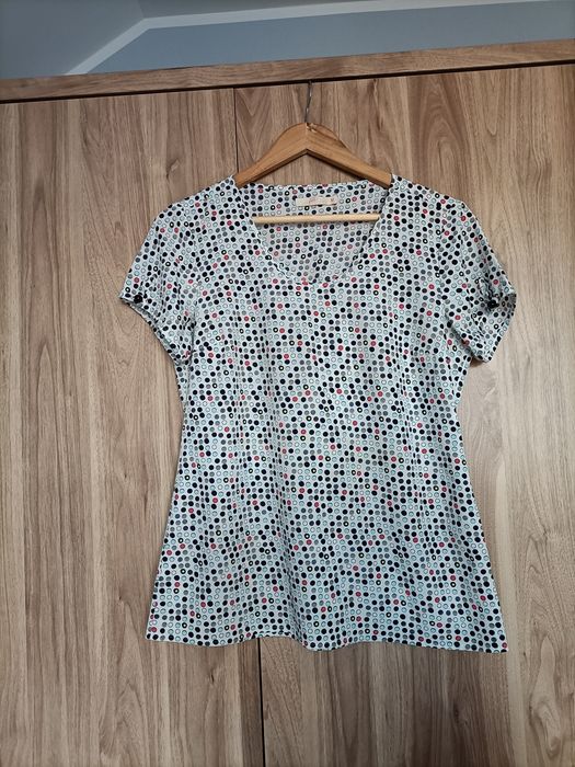 Bluzka w kropki na krótki rękaw rozmiar 42/44