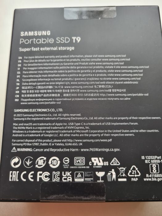 SSD накопичувач Samsung Portable T9 2 TB Black (MU-PG2T0B)