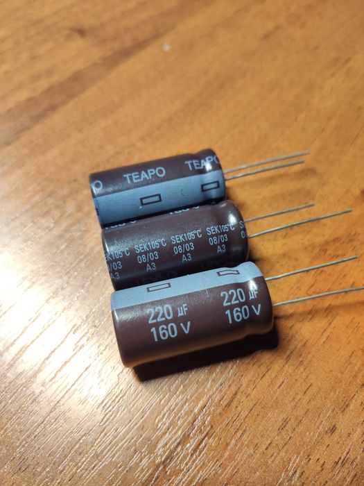 TEAPO коннденсатор электролитический 220 мкФ 160 В V 105° 16x35мм