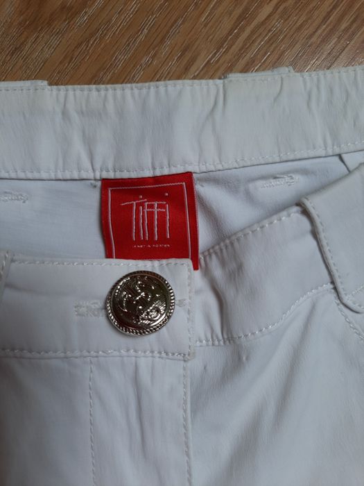 Spodnie damskie rybaczki białe lato Tiffi S