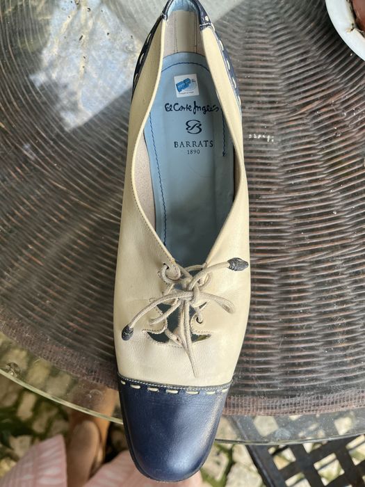 Sapatos de senhora n-39/40 em azul e creme