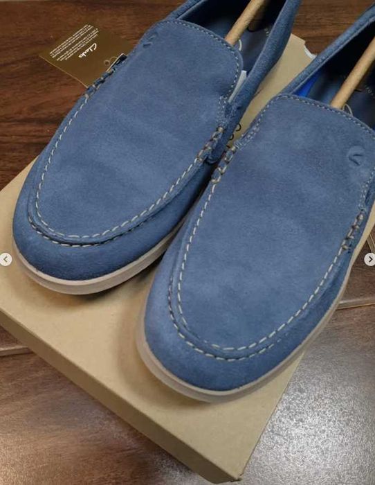 чоловічі замшеві лофери Clarks Flexway Step оригінал 40 40,5