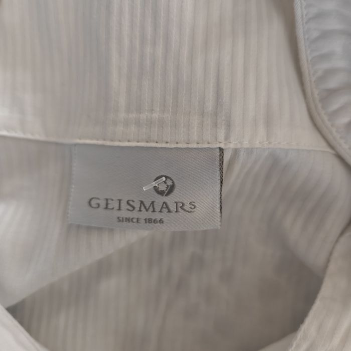 Koszula nocna pidżama elegancka premium bawełna egipska prążkowana S Geismars Væverier