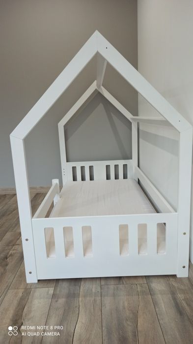 160x80 Łóżko dziecięce domek białe - OD RĘKI