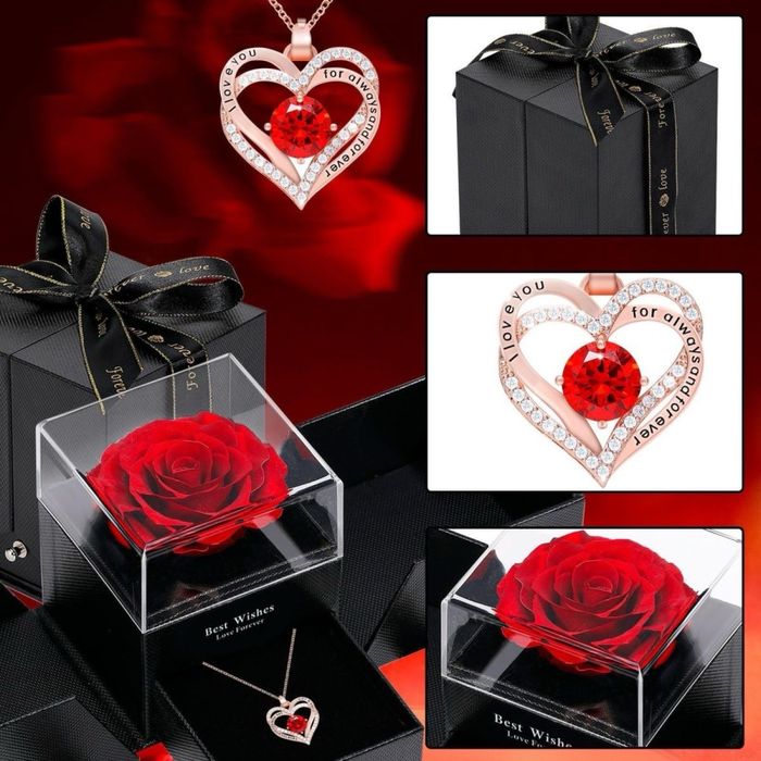 Подарунковий набір/справжня троянда з кулоном