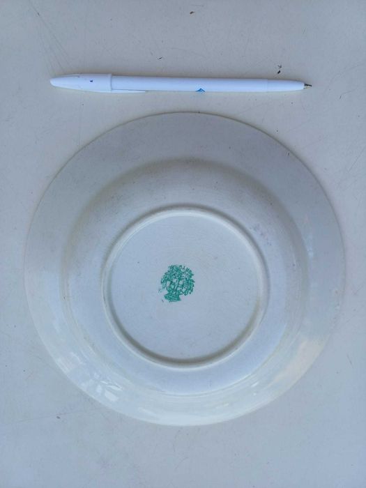 Parto, c floral verde, da Cerâmica Lufapo Massarelos Portugal