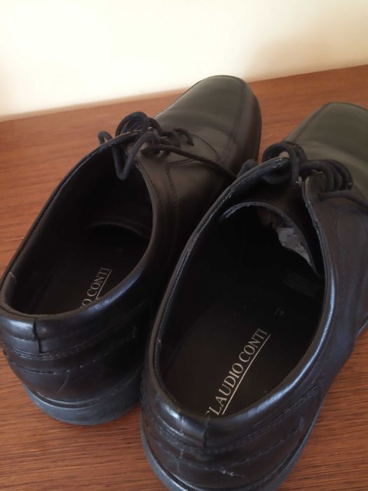 pólbuty męskie czarne skórzane - Okazja