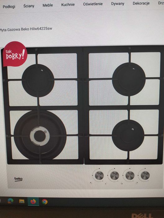 Płyta gazowa na szkle biała