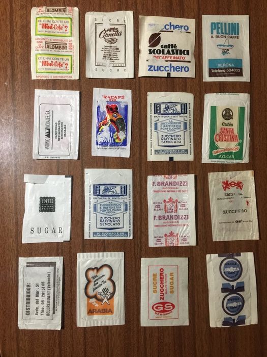 Pacotes açucar marcas café - estrangeiros anos 40, 50, 60